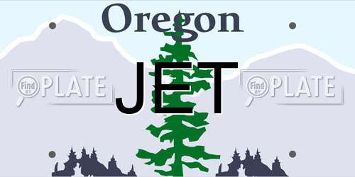 JET Oregon License Plate