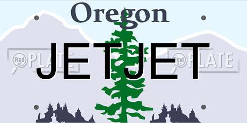 JETJET Oregon License Plate