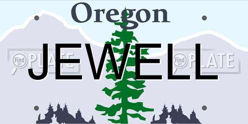 JEWELL Oregon License Plate