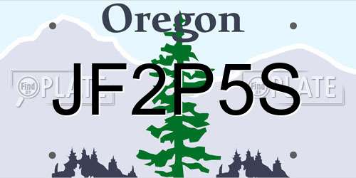 JF2P5S Oregon License Plate
