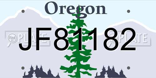 JF81182 Oregon License Plate