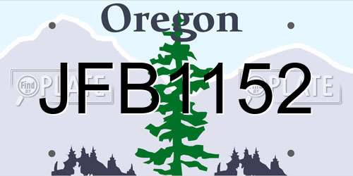 JFB1152 Oregon License Plate