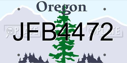 JFB4472 Oregon License Plate