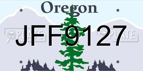 JFF9127 Oregon License Plate