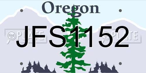 JFS1152 Oregon License Plate