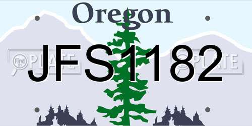 JFS1182 Oregon License Plate