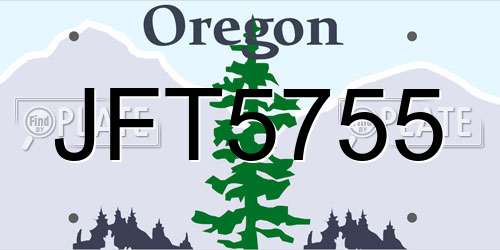 JFT5755 Oregon License Plate