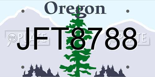 JFT8788 Oregon License Plate