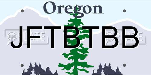 JFTBTBB Oregon License Plate