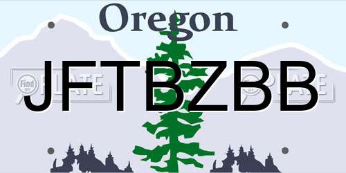 JFTBZBB Oregon License Plate
