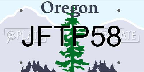 JFTP58 Oregon License Plate