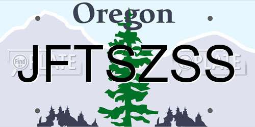 JFTSZSS Oregon License Plate