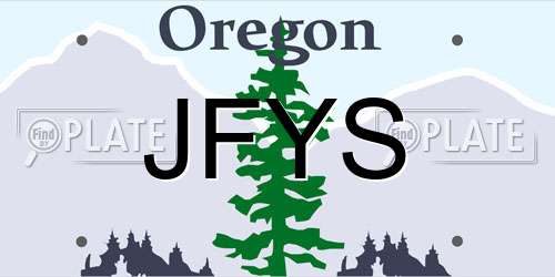 JFYS Oregon License Plate