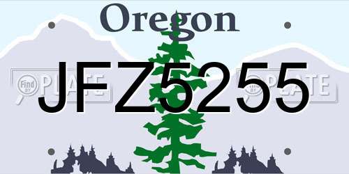 JFZ5255 Oregon License Plate