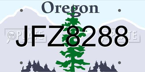JFZ8288 Oregon License Plate