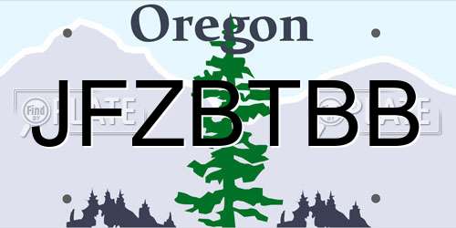JFZBTBB Oregon License Plate