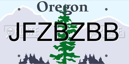 JFZBZBB Oregon License Plate