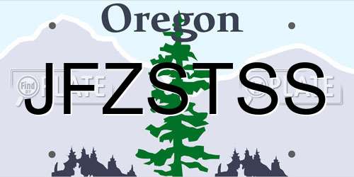 JFZSTSS Oregon License Plate