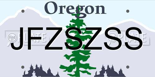 JFZSZSS Oregon License Plate