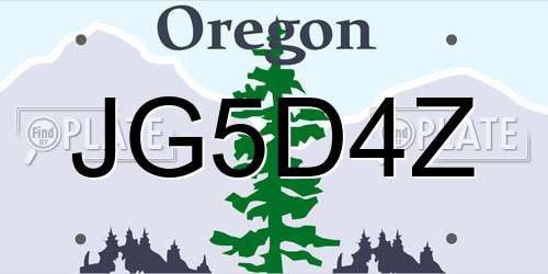 JG5D4Z Oregon License Plate