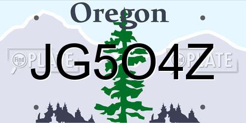 JG5O4Z Oregon License Plate