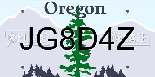 JG8D4Z Oregon License Plate