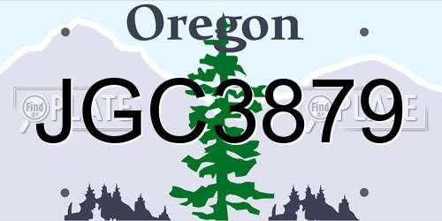 JGC3879 Oregon License Plate