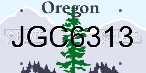 JGC6313 Oregon License Plate