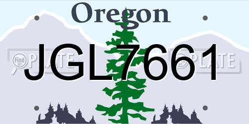 JGL7661 Oregon License Plate