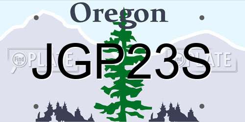 JGP23S Oregon License Plate