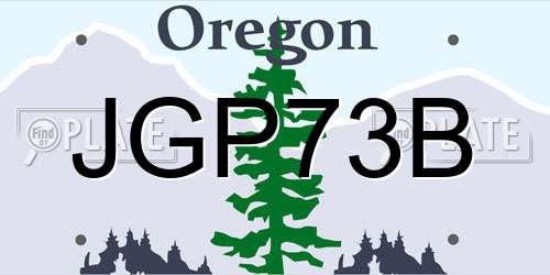 JGP73B Oregon License Plate