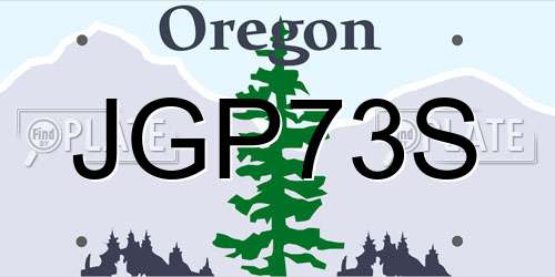 JGP73S Oregon License Plate