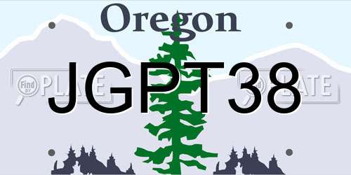 JGPT38 Oregon License Plate
