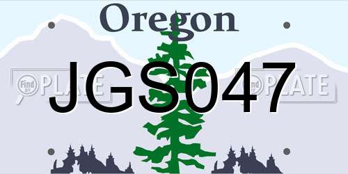 JGS047 Oregon License Plate