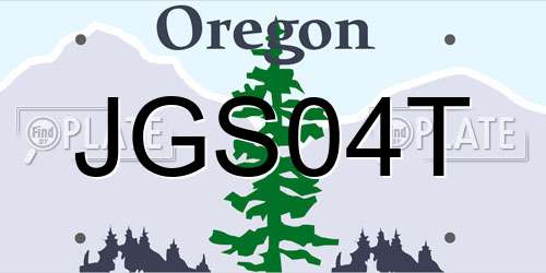 JGS04T Oregon License Plate