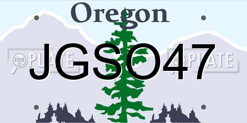 JGSO47 Oregon License Plate