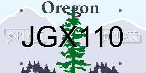 JGX110 Oregon License Plate