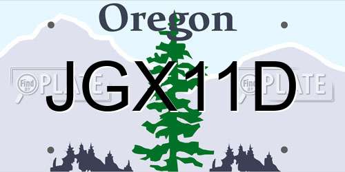 JGX11D Oregon License Plate