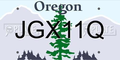 JGX11Q Oregon License Plate