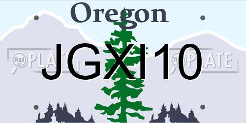 JGXI10 Oregon License Plate