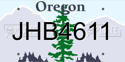 JHB4611 Oregon License Plate