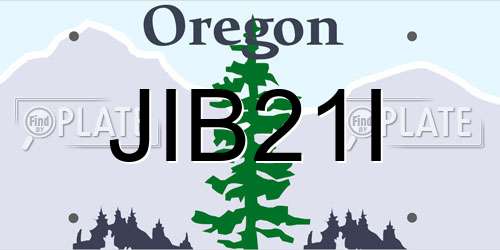 JIB21I Oregon License Plate