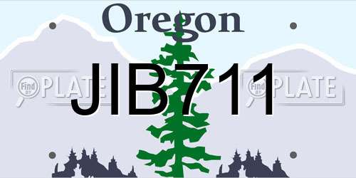 JIB711 Oregon License Plate