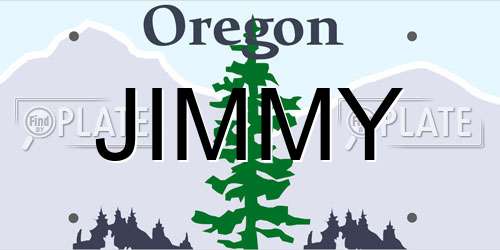 JIMMY Oregon License Plate