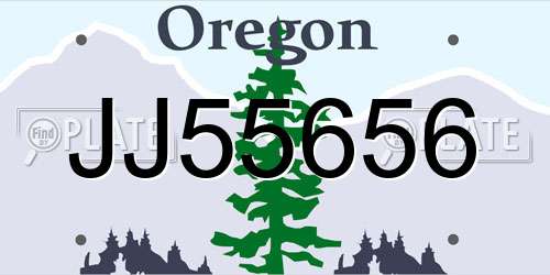 JJ55656 Oregon License Plate