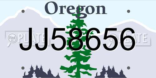 JJ58656 Oregon License Plate