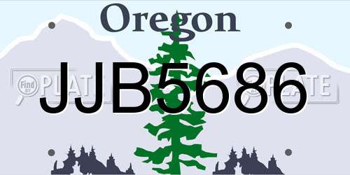 JJB5686 Oregon License Plate