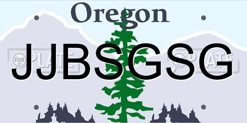 JJBSGSG Oregon License Plate
