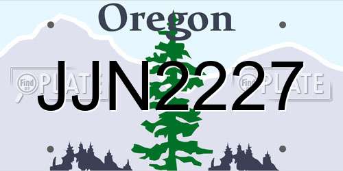 JJN2227 Oregon License Plate