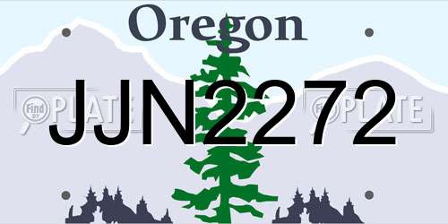 JJN2272 Oregon License Plate